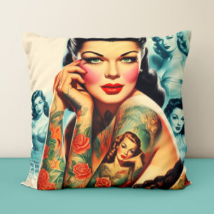 Almofada Garota de Tatuagem Old School