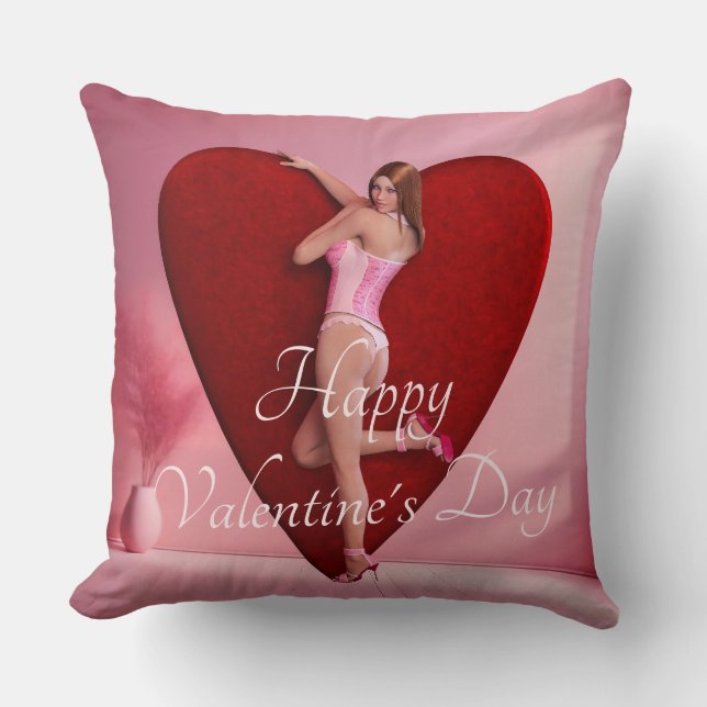 Almofada Garota do Namorados Apaixonada em um Corset (Frente)
