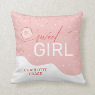 Almofada Garota doce, cor-de-rosa, Glacé de borra