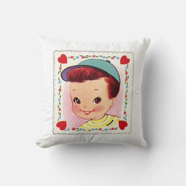 Almofada Garota e Namorados retrô (Frente)