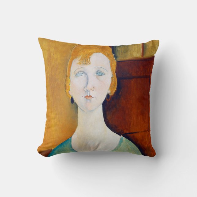 Almofada Garota em uma blusa verde, Modigliani (Frente)