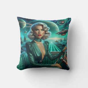 Almofada Garota Espacial Retro