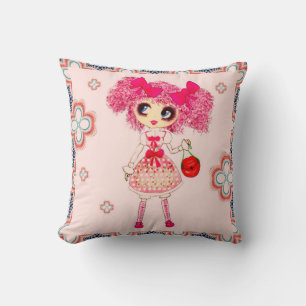 Almofada Garota linda PinkyP rosa Kawaii por Leah G