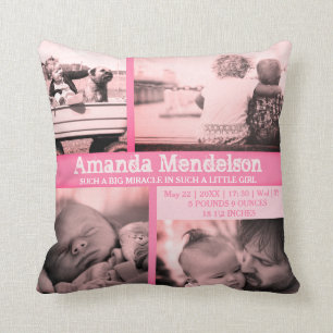 Almofada Garota personalizada, parto rosa, Cushion