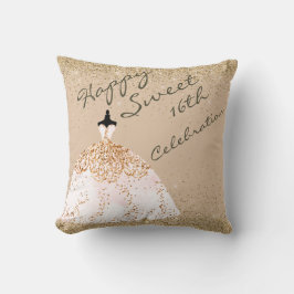 Almofada Garota Rosa Dourada Grande Brilho Brilhante Doce 1