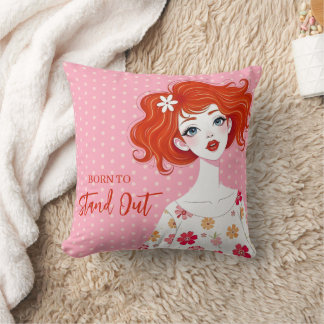 Almofada Garota Ruiva Caprichosa Colorida Moda TMF26