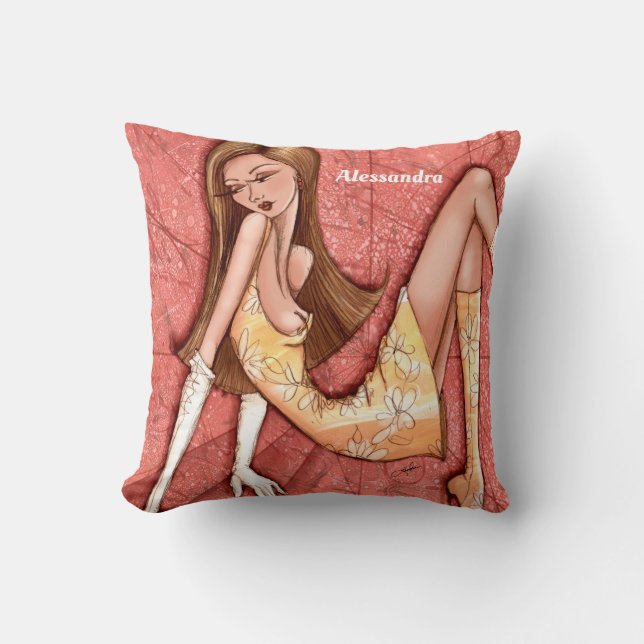 Almofada Garota Sexy Sassy Go Girl Peach (Frente)