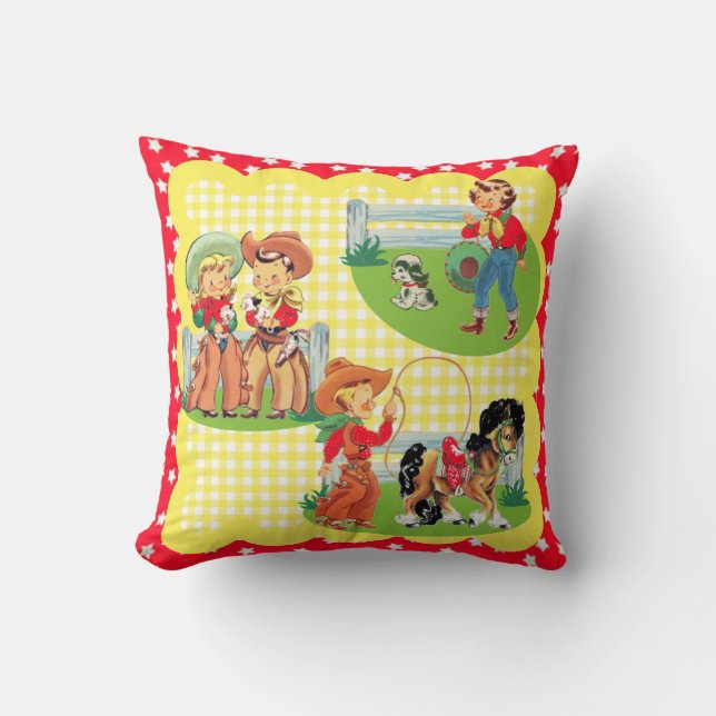 Almofada Garota-Vaca Crianças-Bebê Ocidental Presente (Frente)