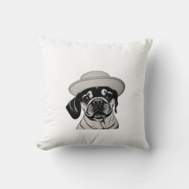 Almofada Garota Vestindo o Travesseiro decorativo preto e b