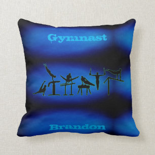 Almofada Garotos, Travesseiro decorativo de ginástica azul