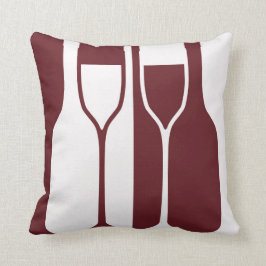 Almofada Garrafas de vinho borgonha Travesseiro decorativo