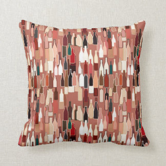 Almofada Garrafas de vinho, cores de terra, terra - fundo