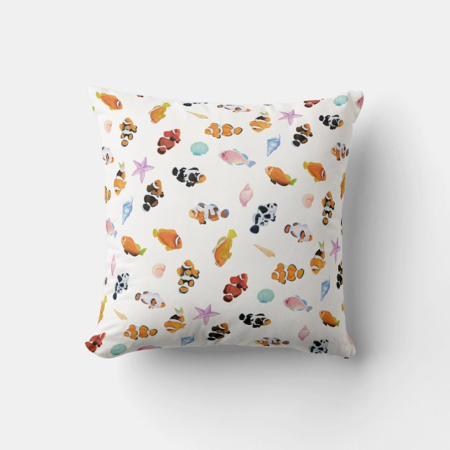 Almofada Gathering of Clownfish | Ocean Art Design (Frente)