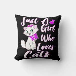 Almofada Gatinho Bonito Apenas Uma Menina Que Ama Gatos
