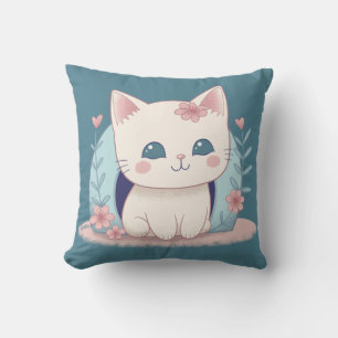 Almofada Gatinho bonito e feliz com uma nova casa