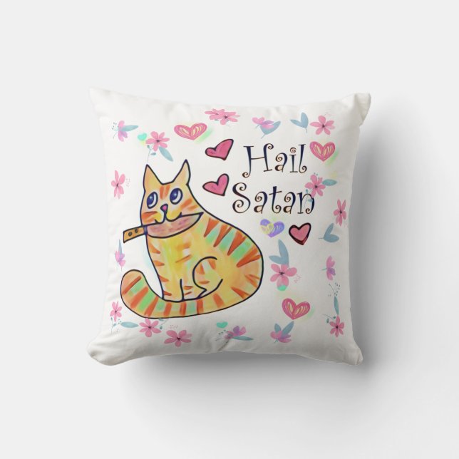 Almofada Gatinho bonito, mas sarcástico, adorável (Frente)