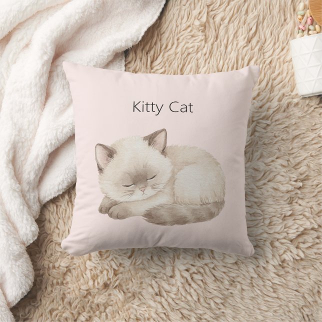 Almofada Gatinho Branco Cinza (Cobertor)