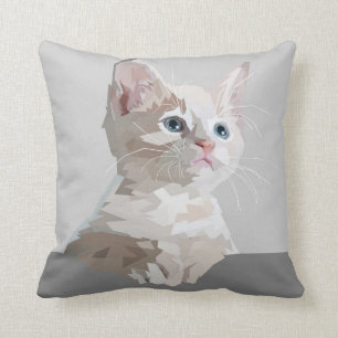 Almofada Gatinho branco Design gráfico