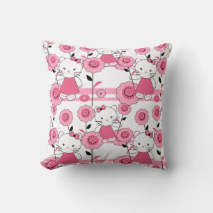 Almofada Gatinho branco rosa, impressão