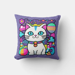 Almofada Gatinho Cósmico Branco Fofo