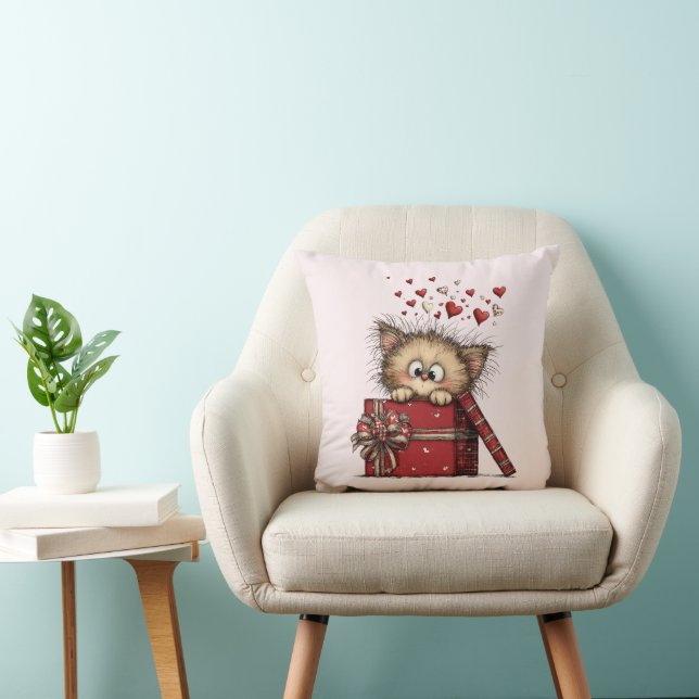 Almofada Gatinho de Desenho Animado Fofo em uma Caixa com C (Cadeira)
