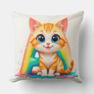 Almofada Gatinho Laranja de Desenho Adorável