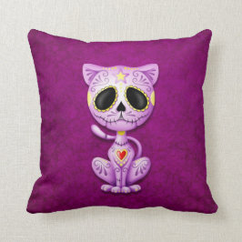 Almofada Gatinho roxo do açúcar do zombi