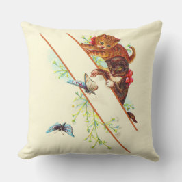 Almofada gatinhos e borboletas impressão