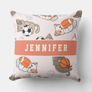Almofada Gatinhos Kawaii, Gatinhos e Bolas Esportivas Menin