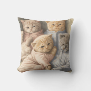 Almofada Gatinhos no travesseiro decorativo de pijama