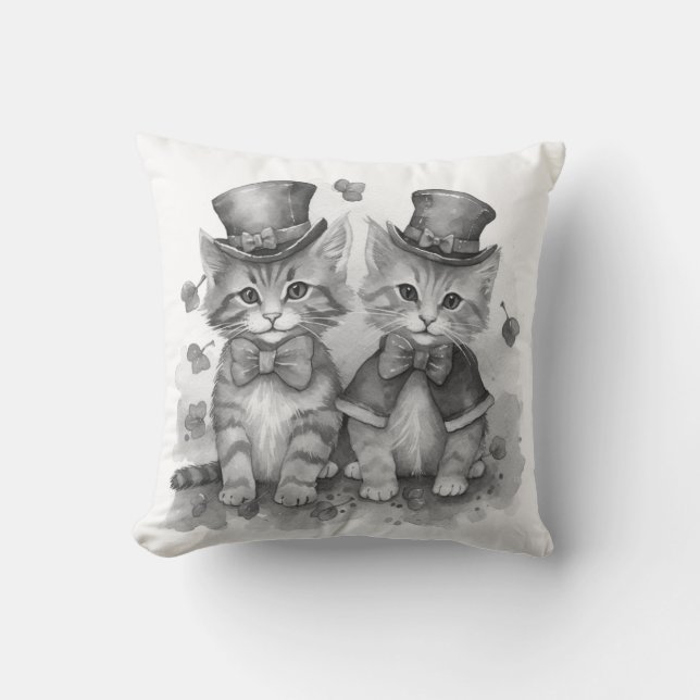 Almofada Gatinhos pretos e brancos (Frente)