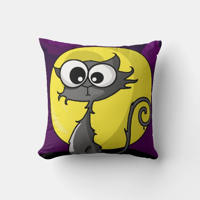 Almofada Gato assustador dos desenhos animados (Frente)