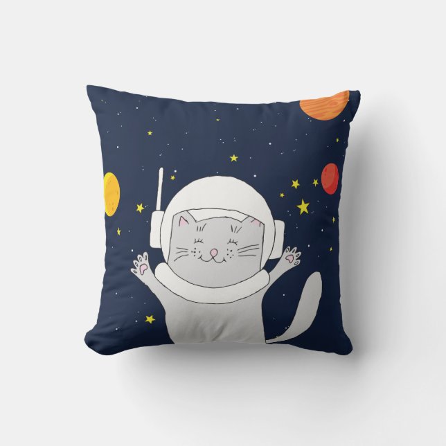 Almofada Gato Astronauta Animal Com Capacete Espacial Clipa (Frente)