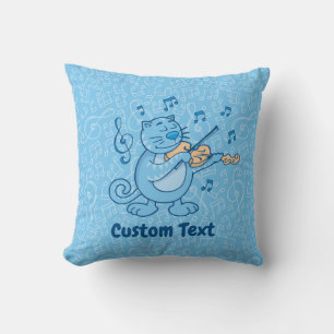 Almofada Gato Azul com Travesseiro decorativo de Violino