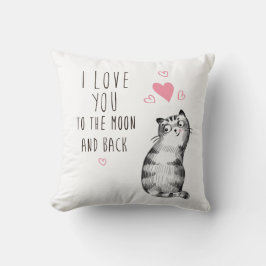 Almofada Gato Bonito - Amo-te à Lua e Volta