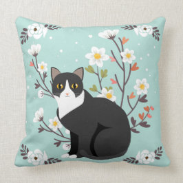 Almofada Gato bonito do smoking no travesseiro decorativo