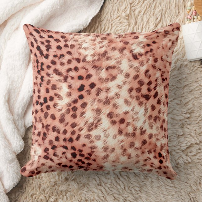 Almofada Gato Bonito, Rosa Dourado, Leopardo (Cobertor)