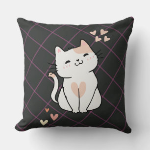 Almofada Gato Branco Super Bonito com Travesseiro decorativ
