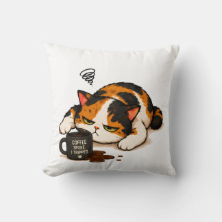 Almofada Gato Calico Mal-humorado - Café falou