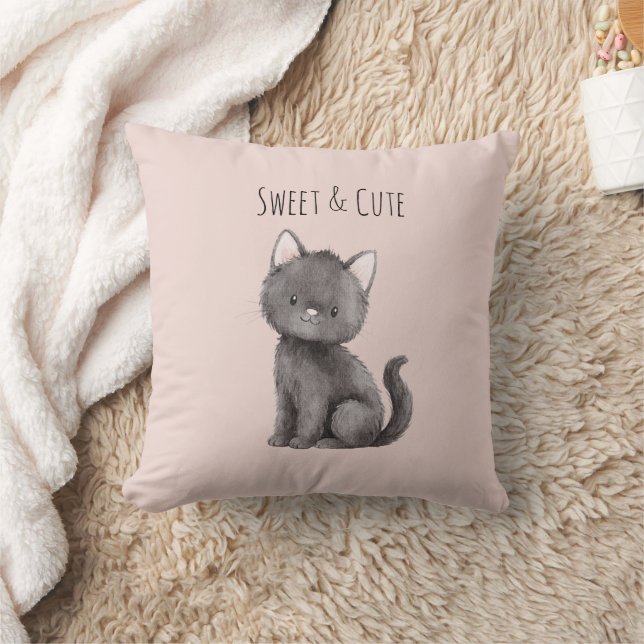 Almofada Gato Cinza Fofo Doce (Cobertor)