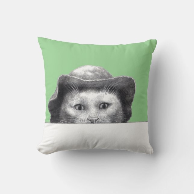 Almofada Gato com Chapéu (Moegi) (Frente)