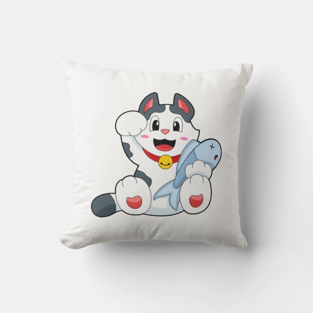 Almofada Gato com Peixe (Frente)