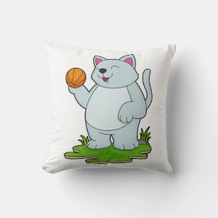 Almofada Gato como jogador de basquetebol