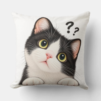 Almofada Gato Curioso de Smoking Boki – Ilustração de Gato 