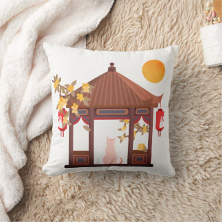 Almofada Gato da Lua do Meio do Outono Chinês em Pavilhão T