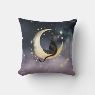 Almofada Gato de Cartoon Bonito na Lua