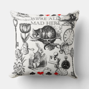Almofada Gato de Cheshire clássico alice no país das maravi