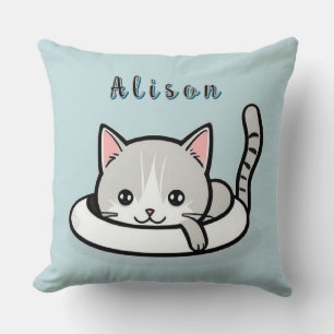 Almofada Gato de Desenho Adorável Descansando Jocosamente