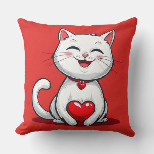 Almofada Gato de desenho animado fofo apaixonado