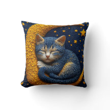 Gato de desenho animado na lua